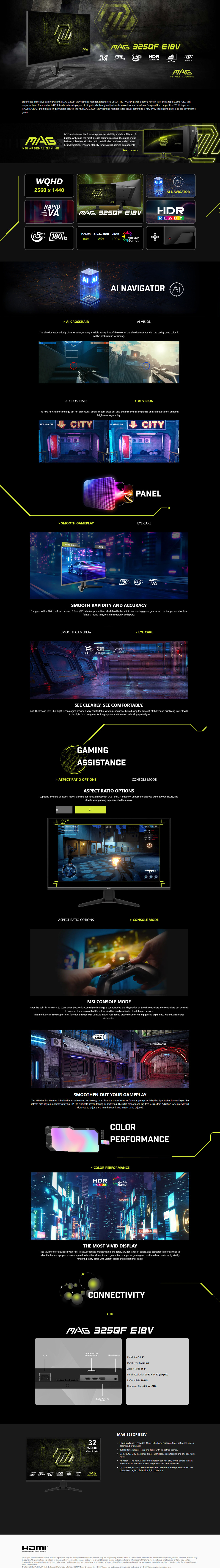 315 msi mag 325qf e18v qhd 180hz va gaming monitor