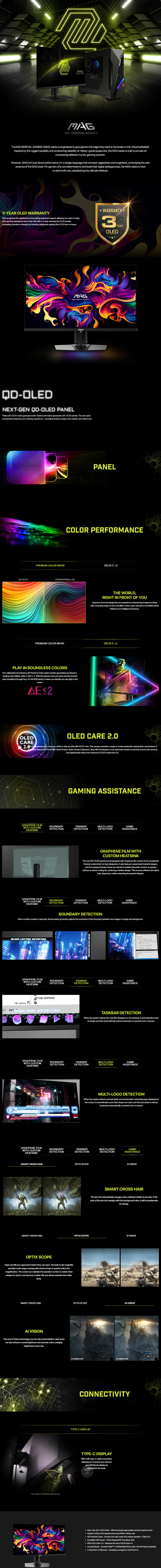 27 msi mag 271qpx qd-oled e2 qhd 360hz gaming monitor