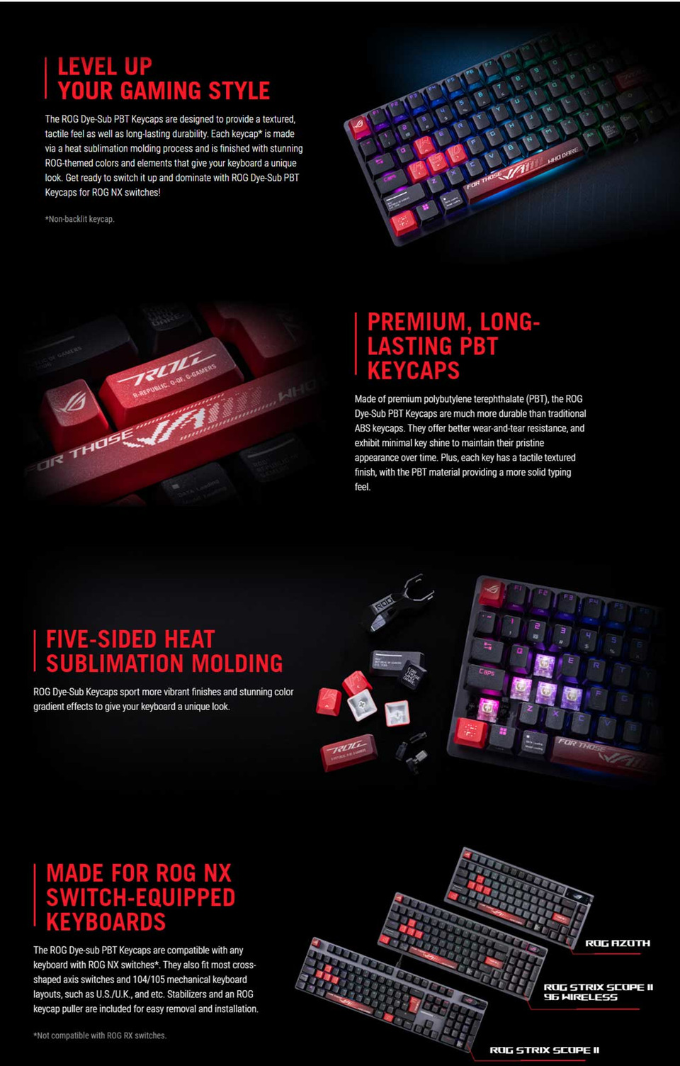 asus rog dye-sub pbt keycaps