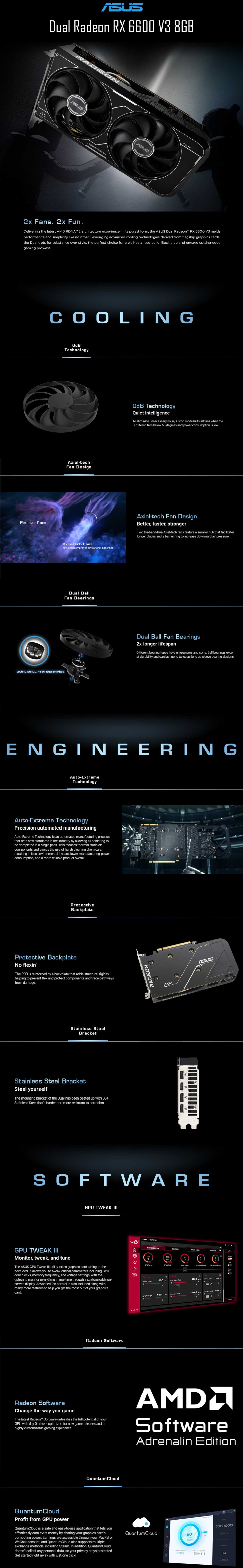 Asus Dual Radeon RX6600 8GB V3 - CT WESTERN - COMPUTERS - OFFICIAL WEBSITE