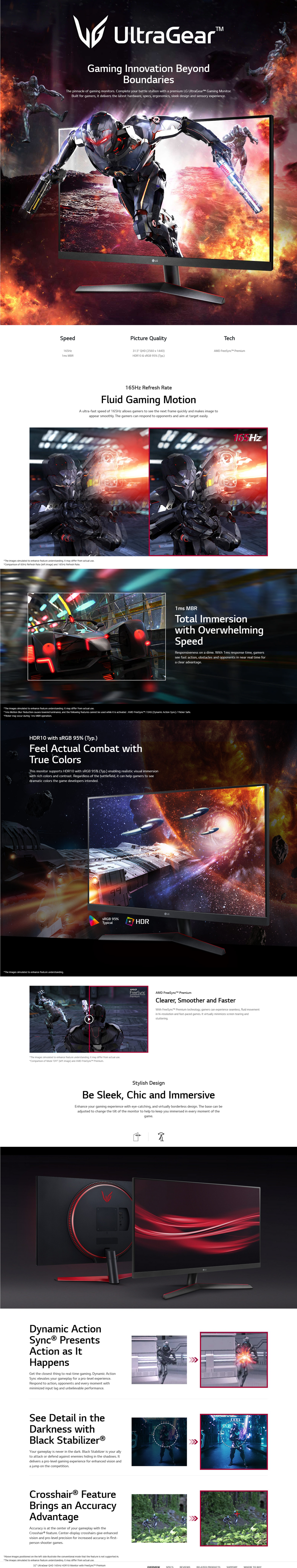 32 lg 32gn600-b ultragear qhd va 165hz hdr monitor