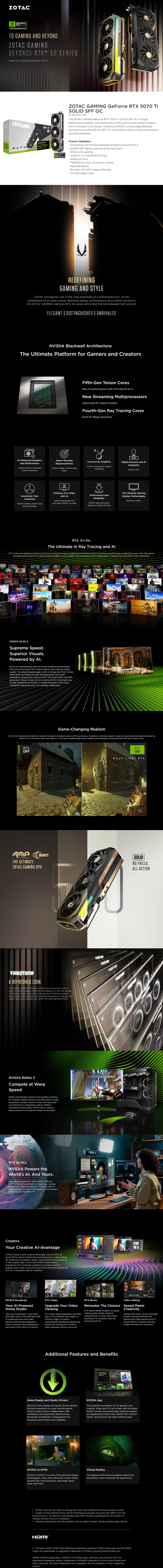 zotac rtx 5070 ti solid sff oc 16gb graphics card