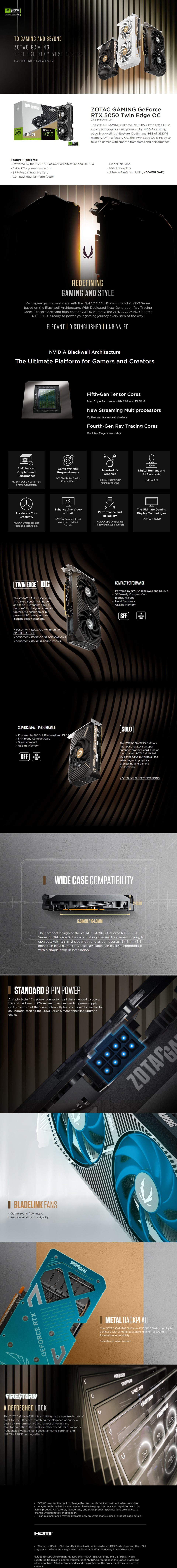 zotac geforce rtx 5060 gaming twin edge 8gb gddr6 graphics card