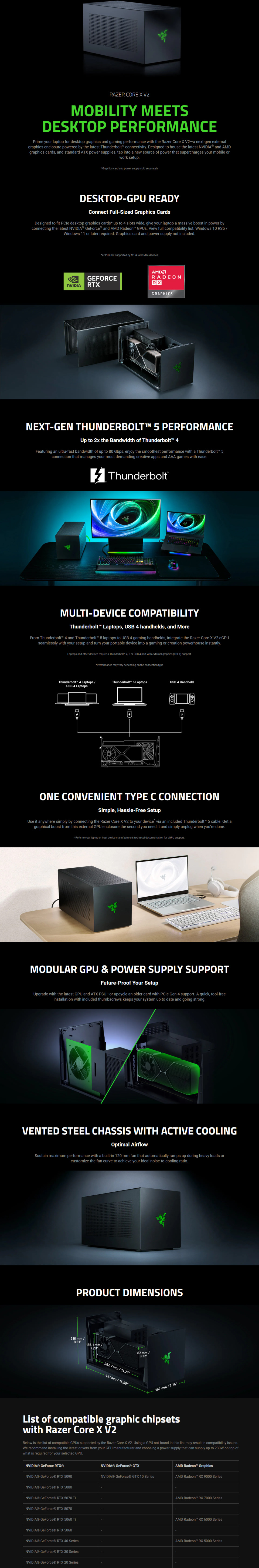 razer core x v2 external desktop gpu enclosure for thunderbolt laptops