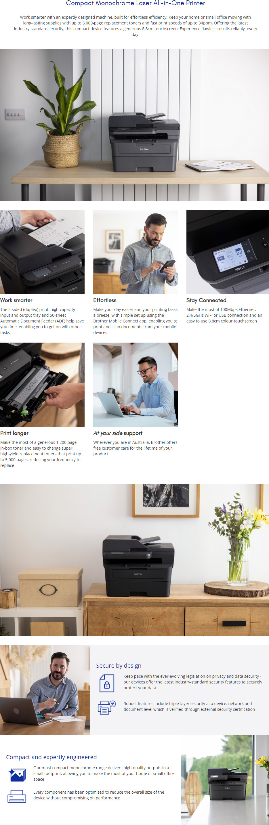 brother mfc-l2880dw wireless mono multifunction laser printer