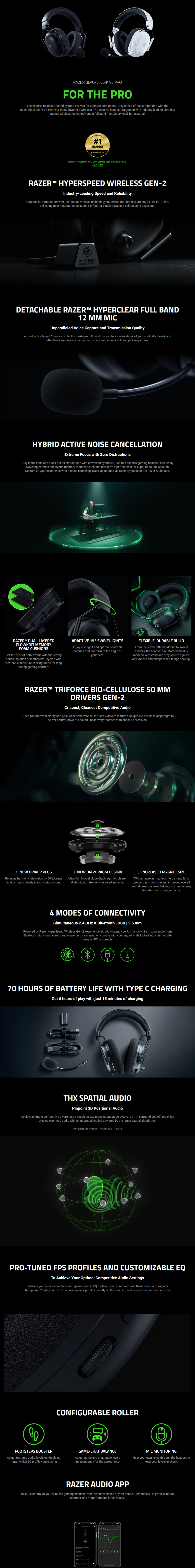 razer blackshark v3 pro wireless anc gaming headset