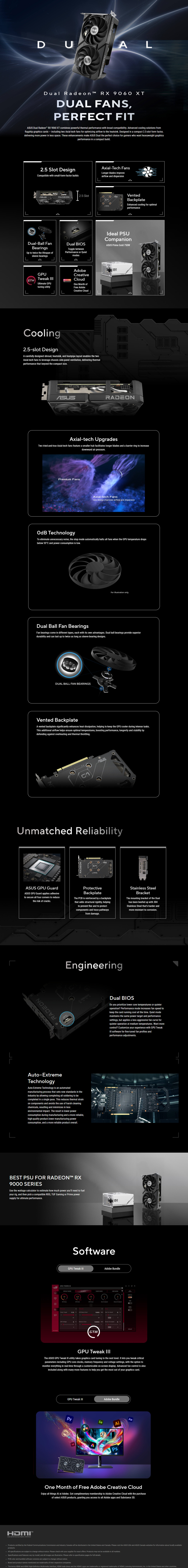 asus dual rx 9060 xt 16gb gddr6 graphics card