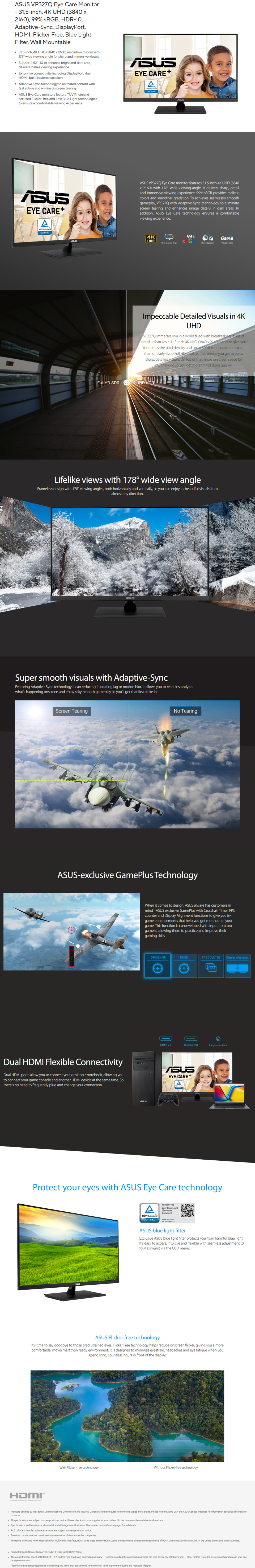 32 asus vp327q 4k 60hz va monitor