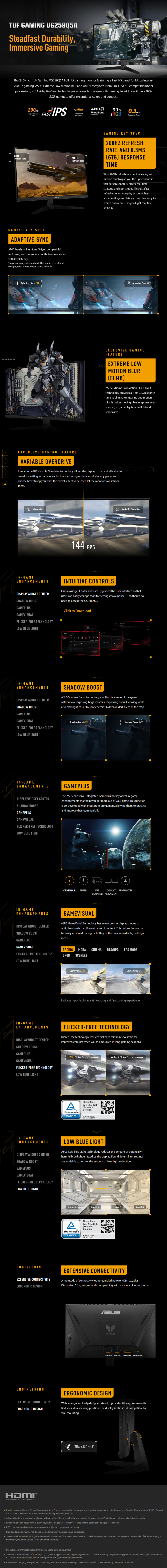 245 asus tuf gaming vg259q5a fhd 200hz fast ips gaming monitor black