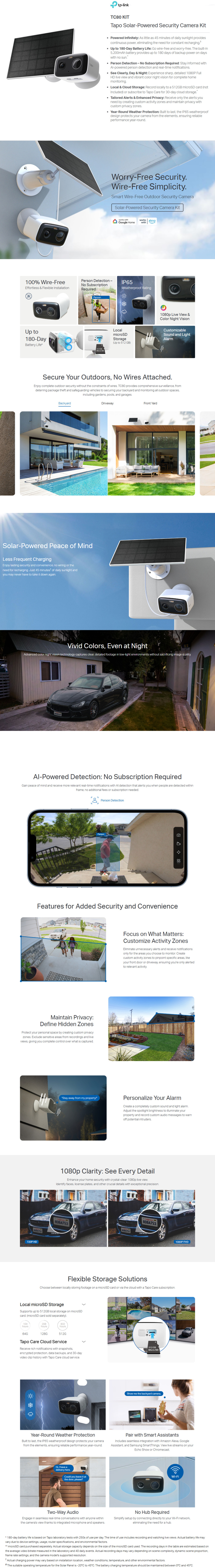 tp-link tc80 kit tapo solar-powered security camera kit