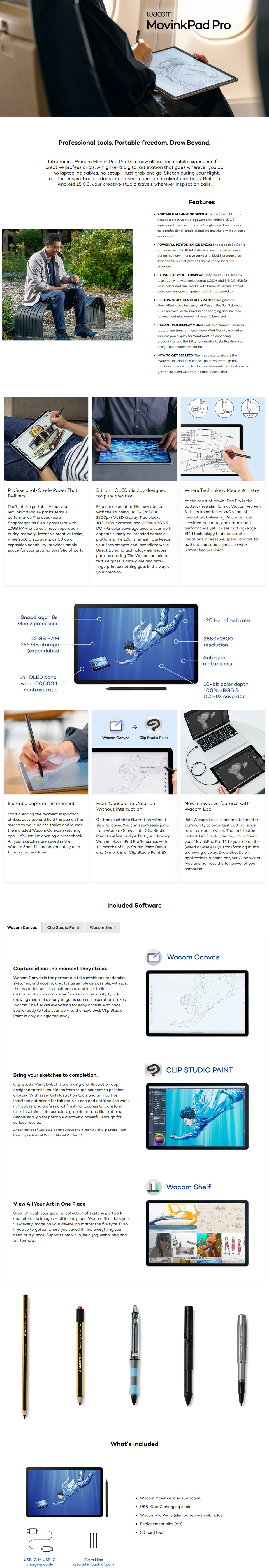 14 wacom movinkpad pro 14 portable pen tablet