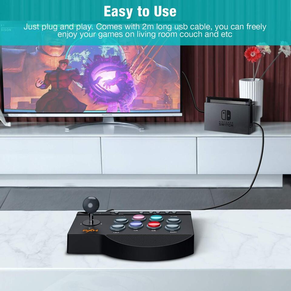 PXN-0082 Arcade Fighting Stick Black | Computer Alliance