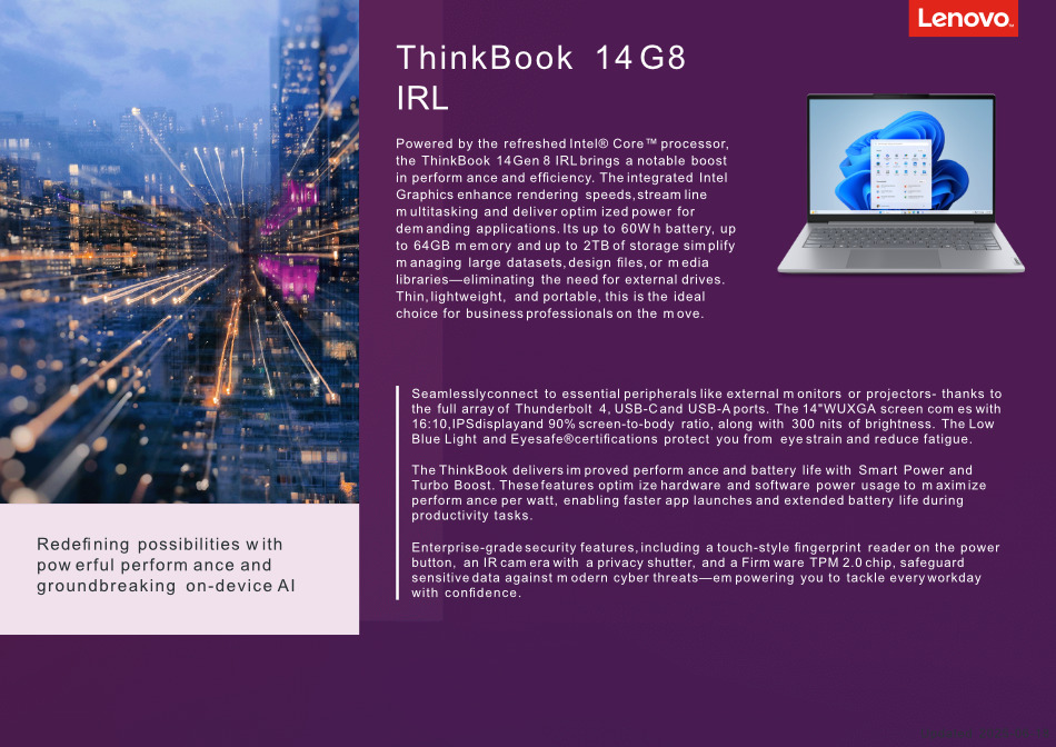 lenovo thinkbook gen 8 14 core 5 16gb512gb laptop