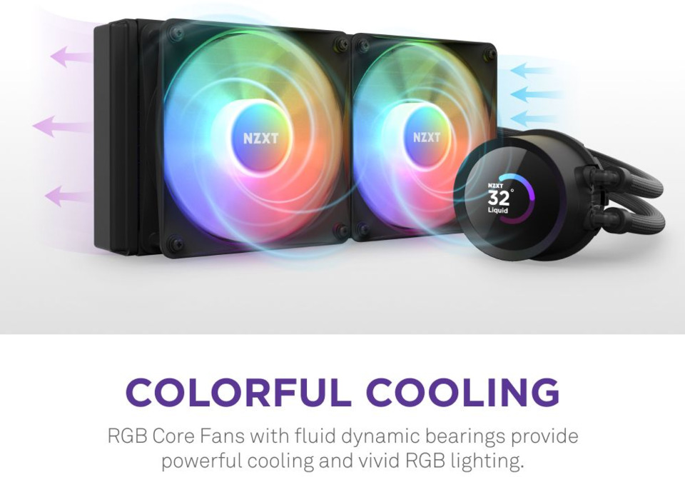 nzxt kraken 360mm rgb white aio liquid cpu cooler rl-kr360-w1