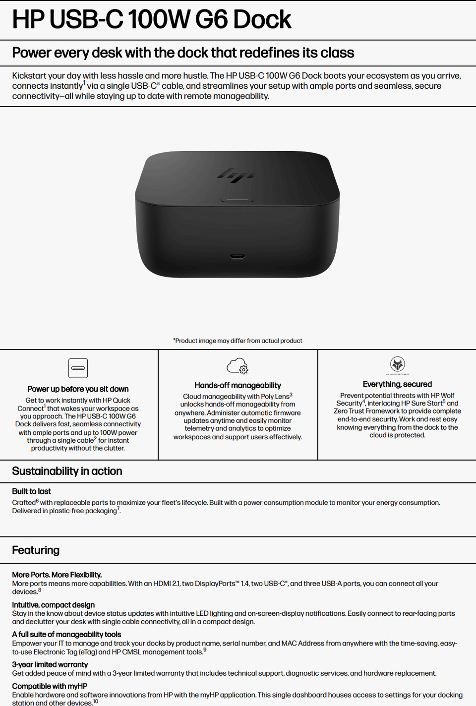 hp g6 usb-c 100w laptop dock