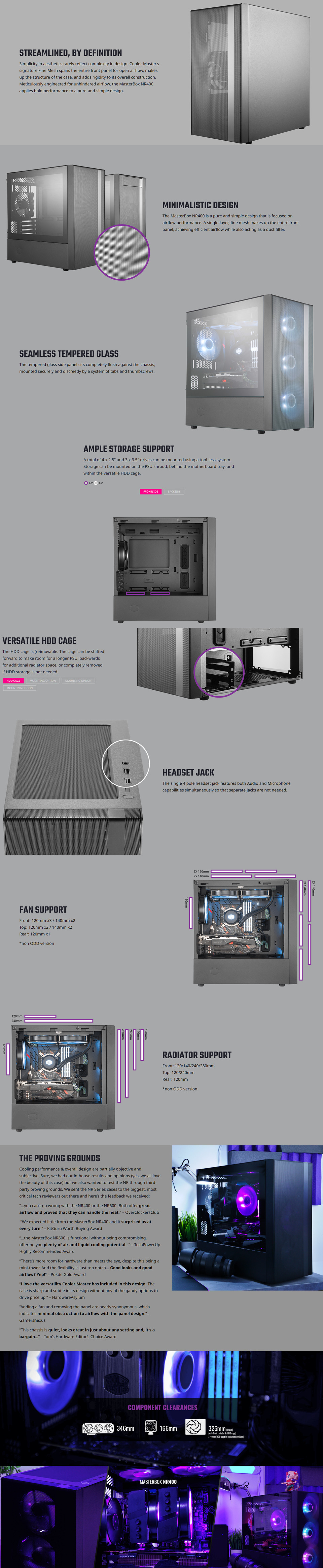 cooler master micro-atx masterbox nr400 mesh case mcb-nr400-kgnn-s00