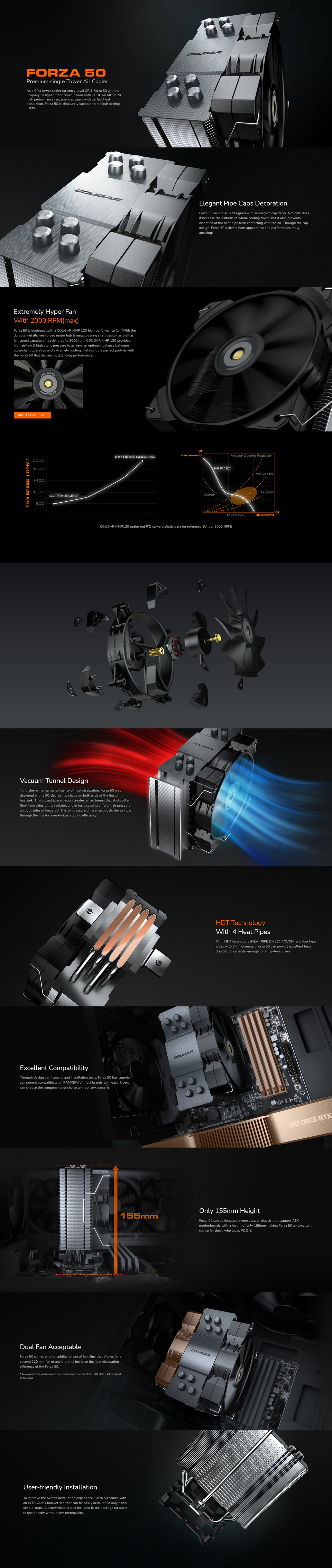 cougar fza50 premium single tower air cooler