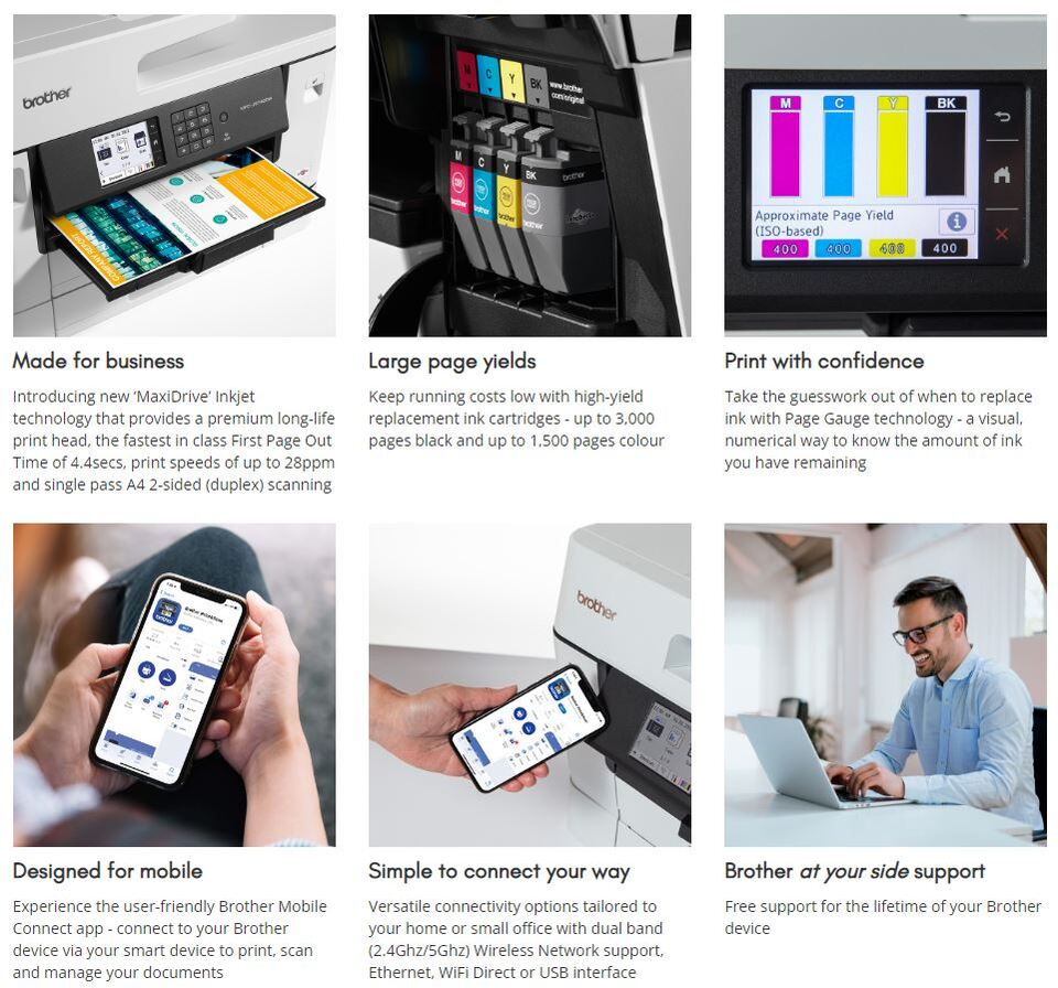 brother mfc-j5740dw a3 duplex colour wireless inkjet multifunction printer with fax