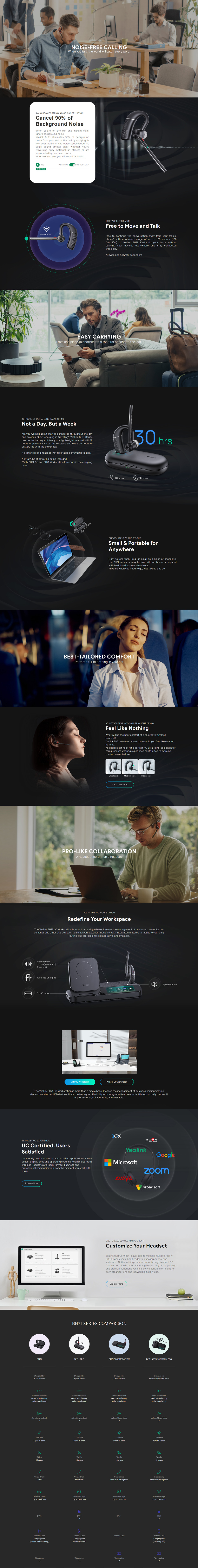 yealink bh71-workstation bluetooth wireless mono headset with touch screen
