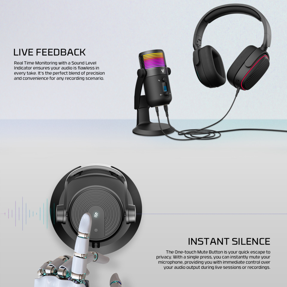 Fantech MCX03 Leviosa Max USB Condenser Noise Reduction Microphone