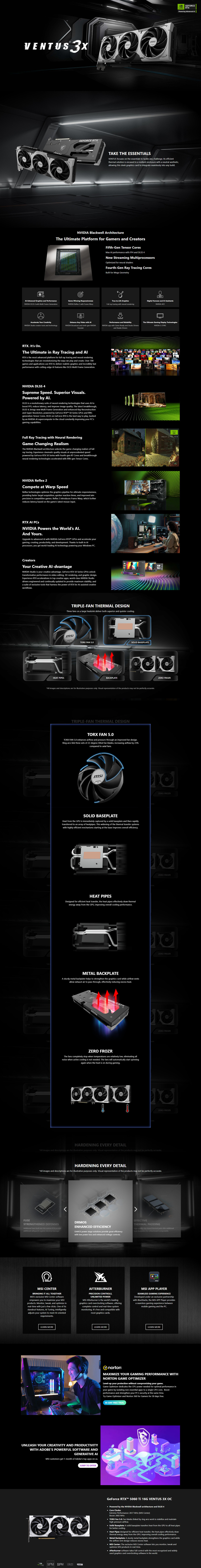msi geforce rtx 5060 ti 16g ventus 3x oc graphics card