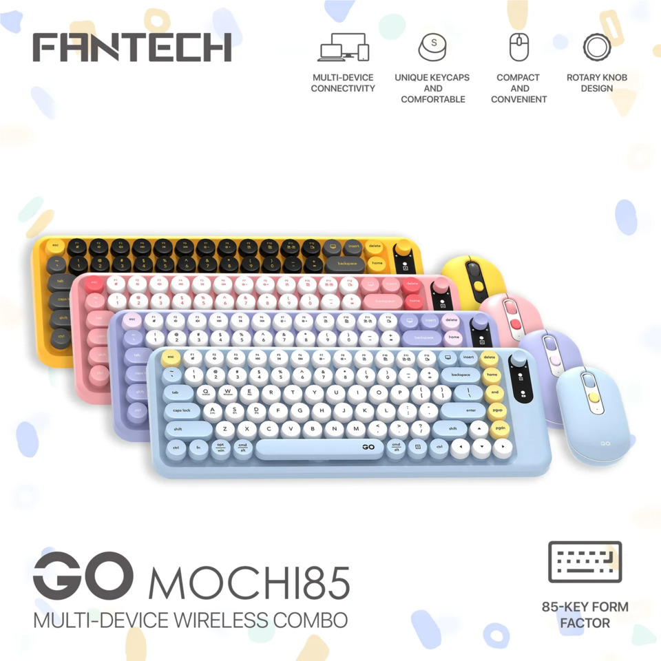fantech go mochi85 wireless keyboard and mouse combo blue