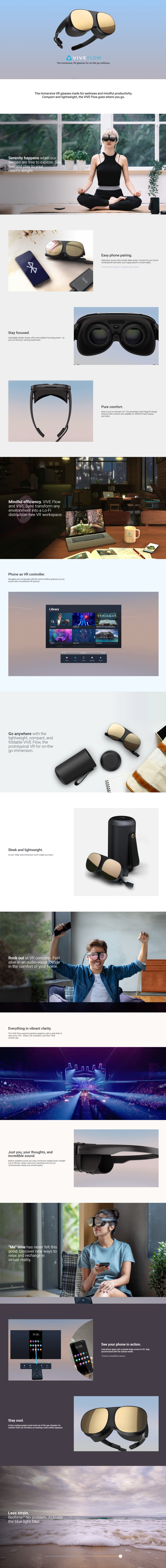 htc vive flow headset 99hasv007-00 4gb ram  64gb rom 2x 21 inch lcd 1600x1600