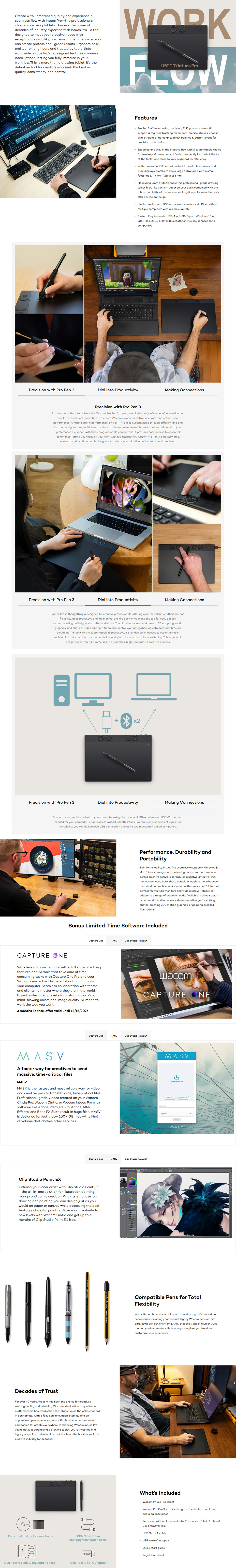 wacom intuos pro pen tablet small ptk470k0c