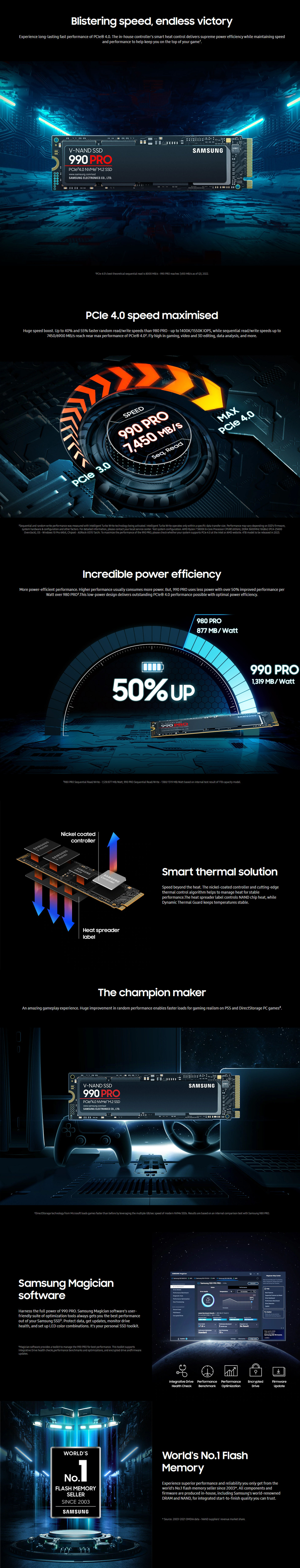 4tb samsung 990 pro pcie 40 nvme m2 ssd mz-v9p4t0bw