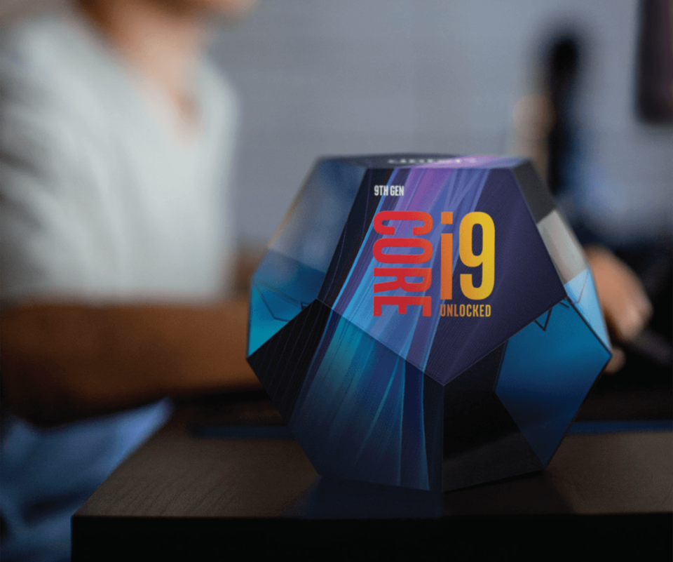 9th gen core i9 cube with background image