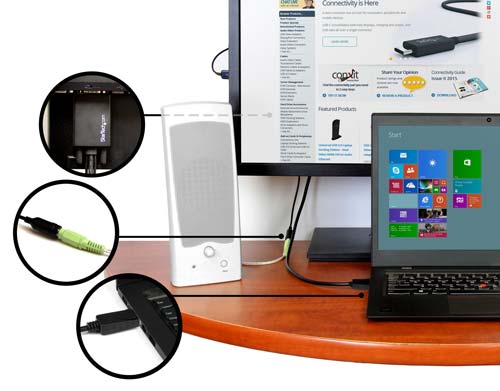 Workspace setup using the adapter cable