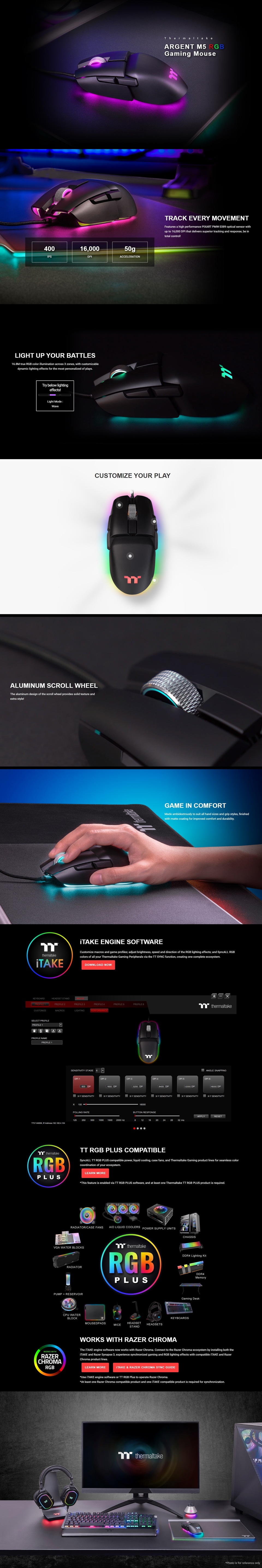 thermaltake argent m5 rgb optical wireless gaming mouse gmo-tmf-hyoobk-01