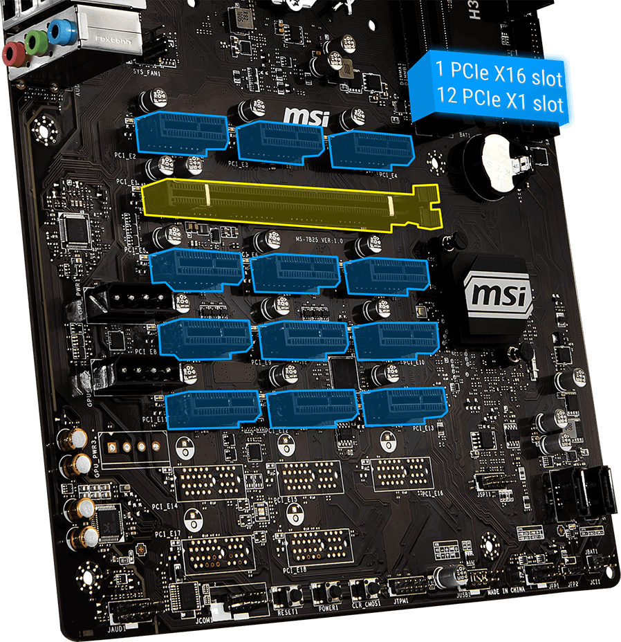 MSI S1151 ATX H310F PRO DDR4 Mining Motherboard Computer Alliance