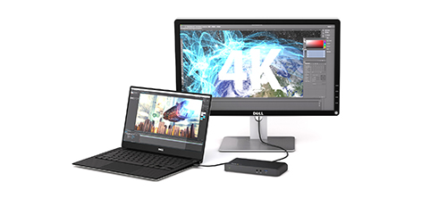 Diagram showing the USB-C docking station connected to a 4K display