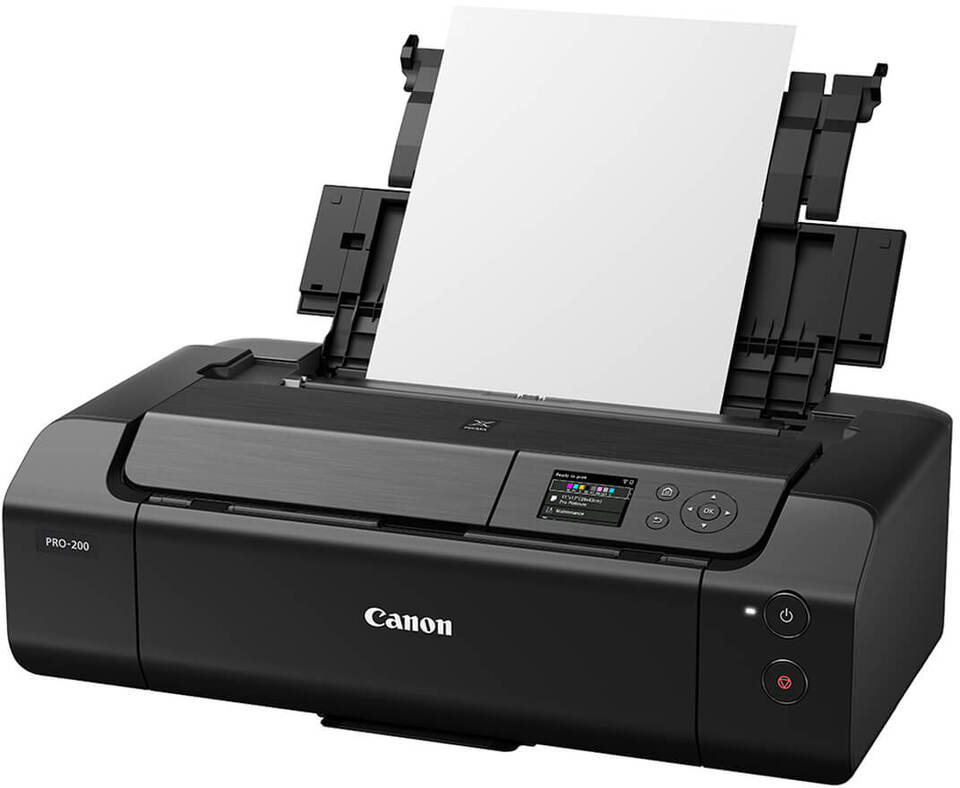 Product image of PIXMA PRO-200 printer rear tray open