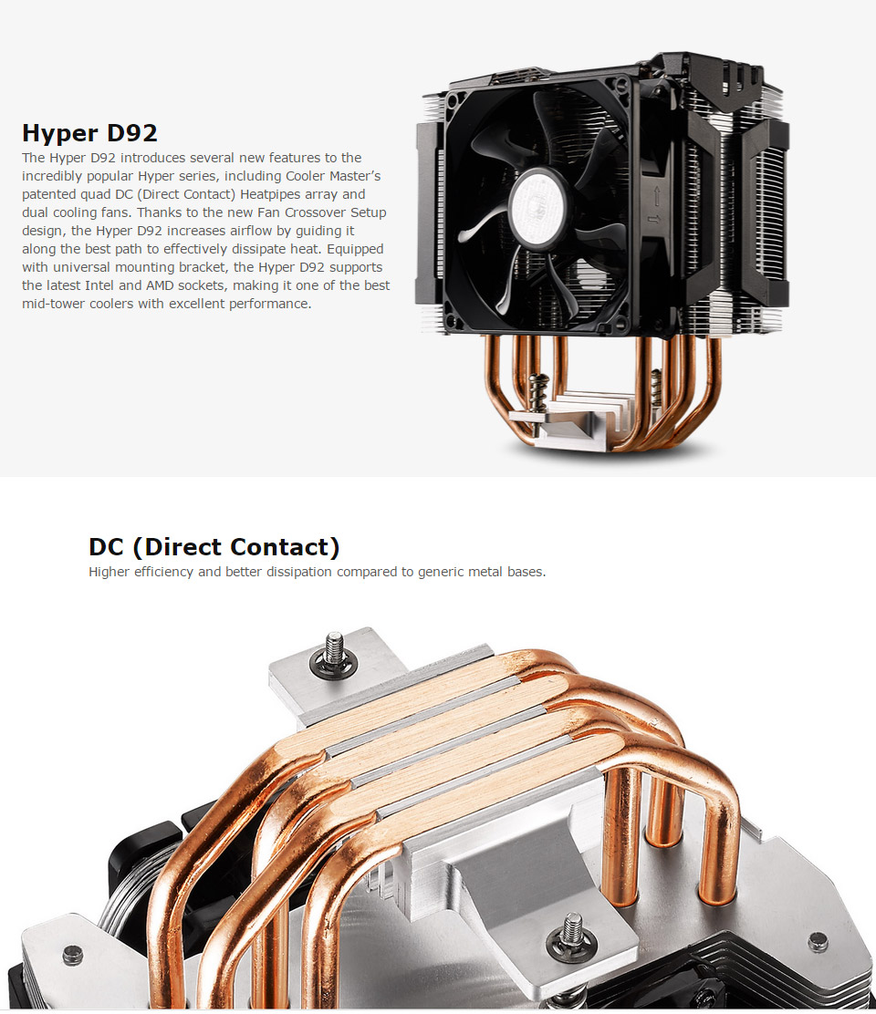 Cooler Master Hyper D92 CPU Cooler RRHD9228PKR1 Computer Alliance