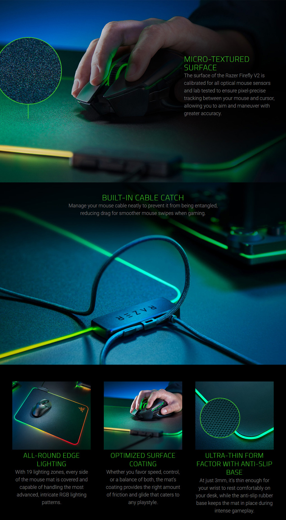 Razer Firefly V2 Hard Surface Mouse Mat with Chroma RZ0203020100 CA