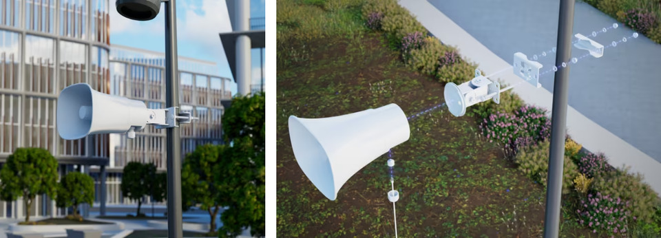 ubiquiti ai horn speaker all-weather poe 120 db horn speaker