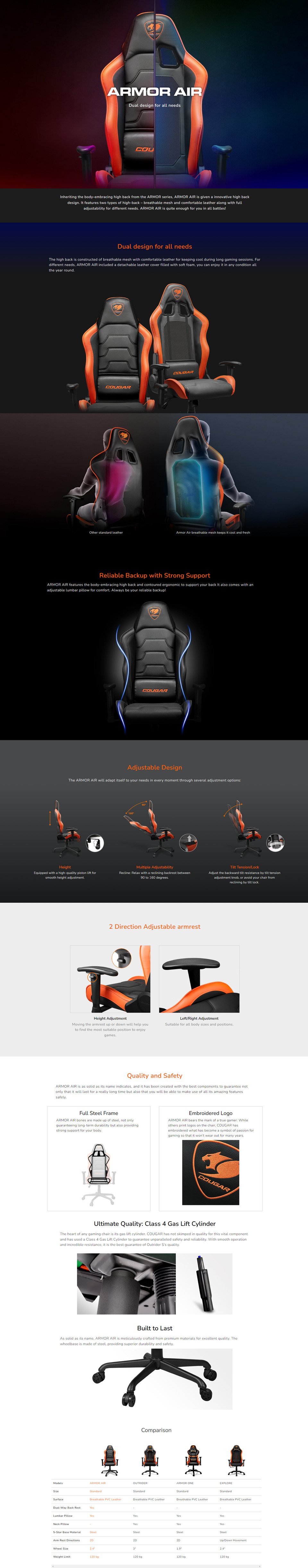 COUGAR Armor Air Gaming Chair (Black)