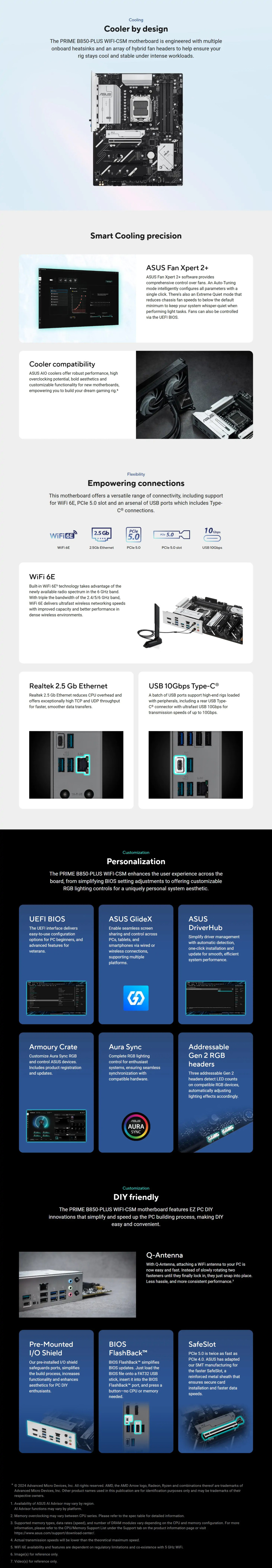asus am5 prime b850-plus wifi-csm atx ddr5 motherboard
