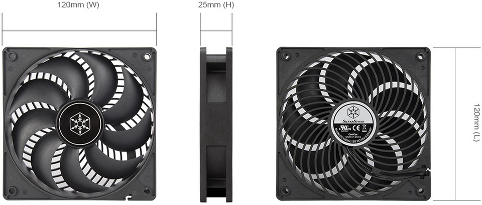 120mm silverstone quiet air channeling case fan