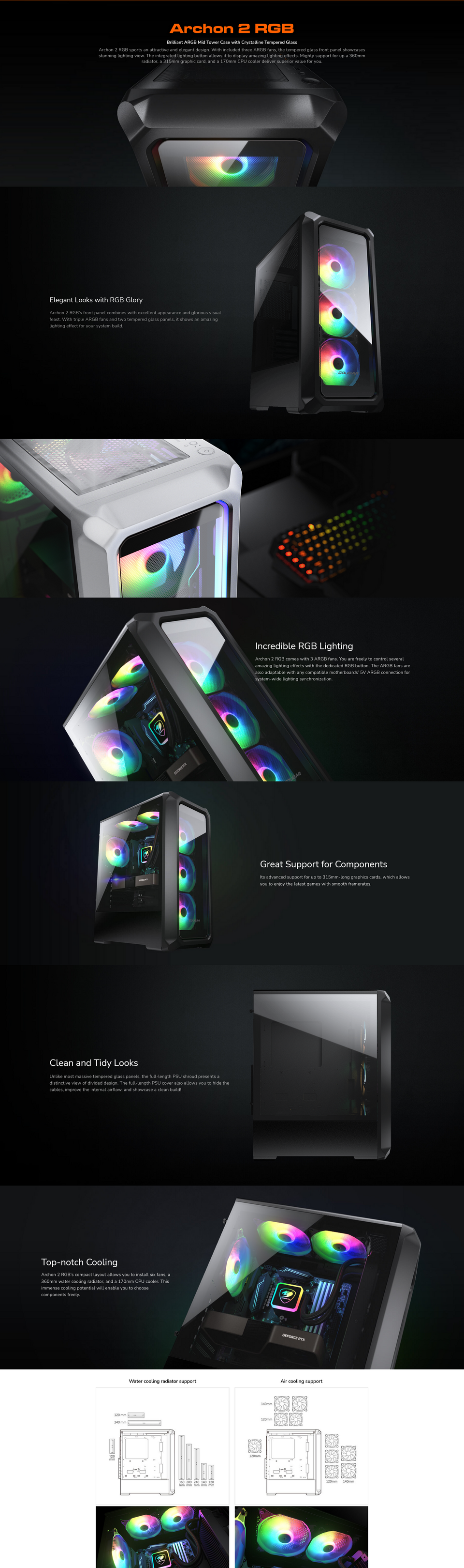 cougar archon 2 rgb atx case black