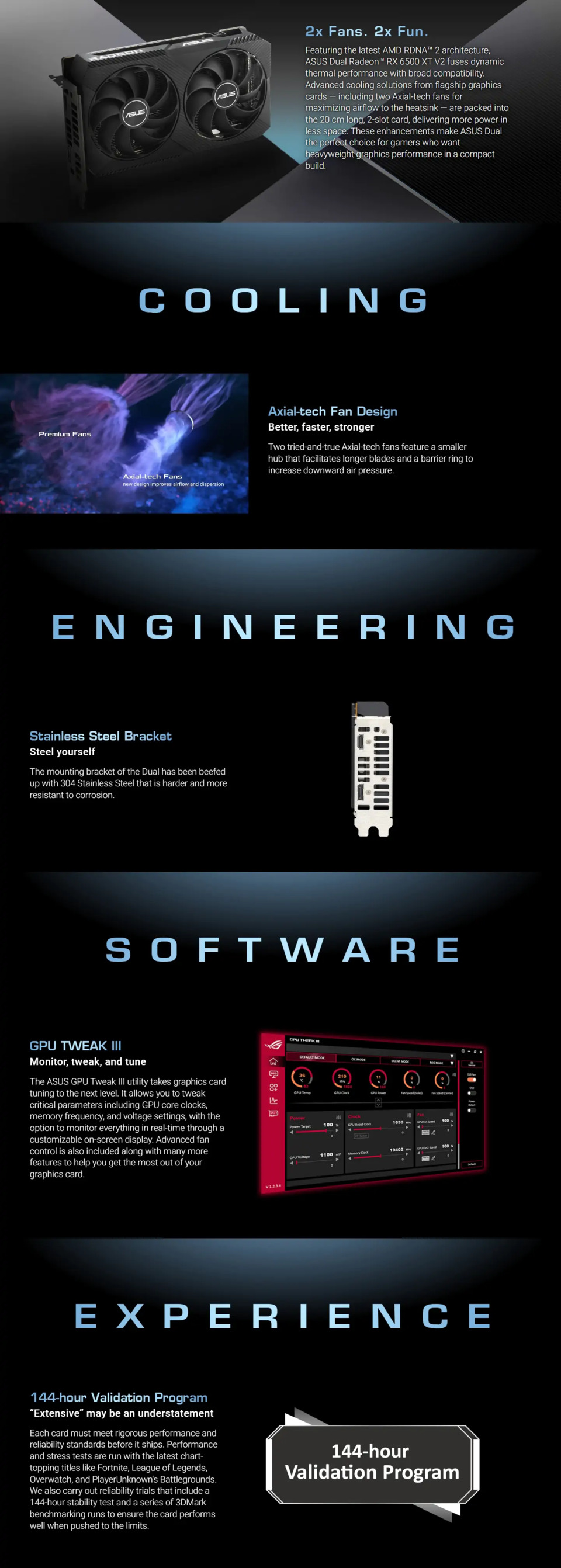 asus radeon rx 6500 xt dual v2 oc 4gb gddr6 graphics card black