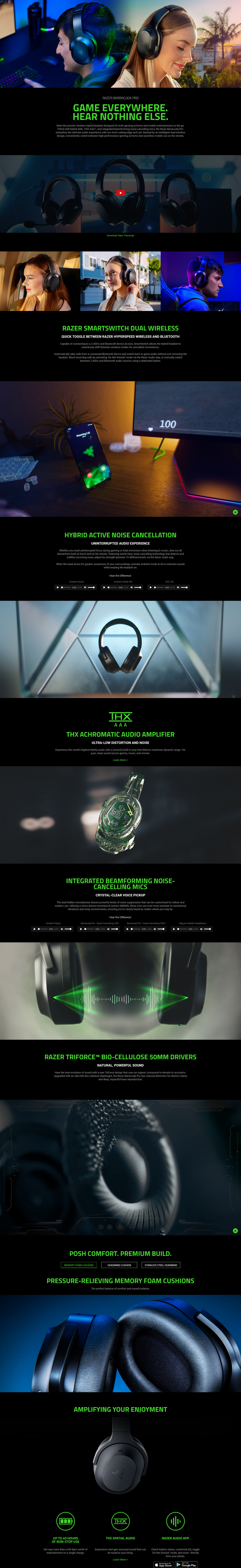 razer barracuda pro wireless multi-platform headset with hybrid anc rz04-03780100