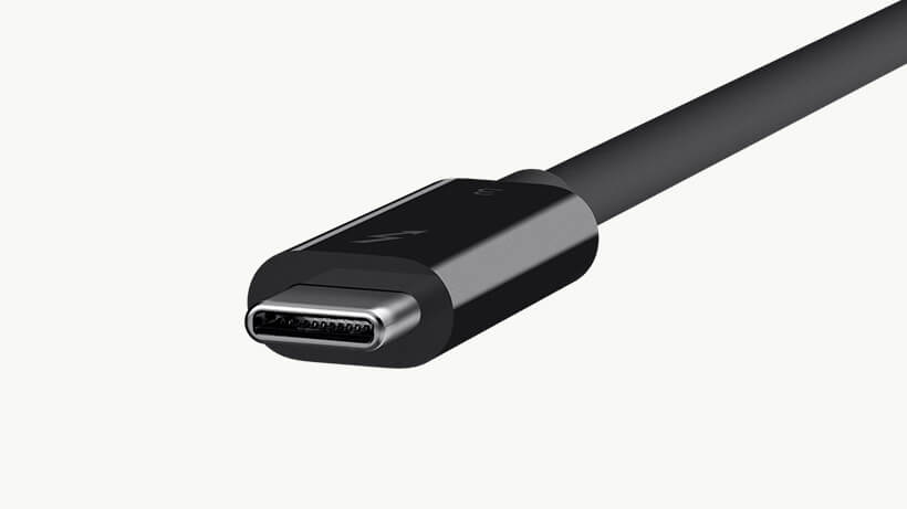 Close-up of Thunderbolt 3 Cable