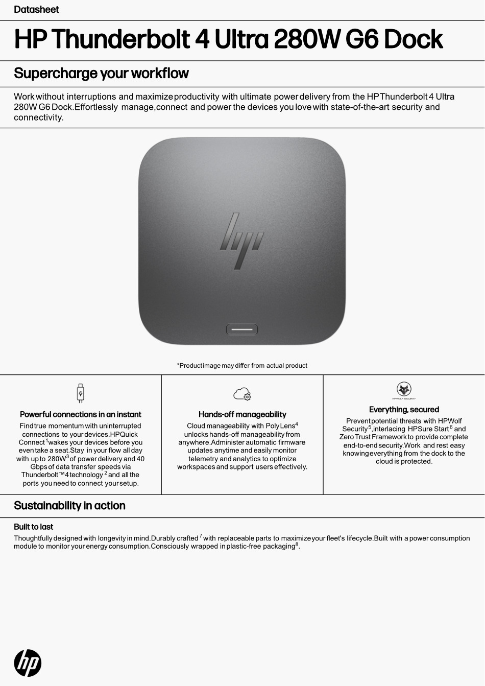hp thunderbolt 4 ultra 280w g6 dock