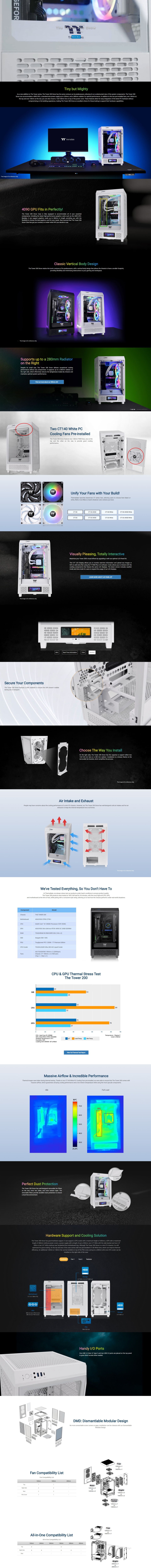 thermaltake mini-itx the tower 200 tg white case ca-1x9-00s6wn-00