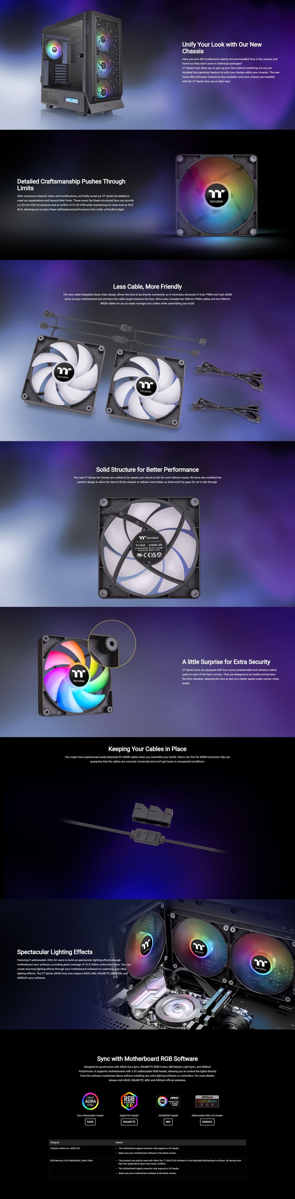 2 x 120mm thermaltake ct120 argb sync performance pwm fan black cl-f149-pl12sw-a