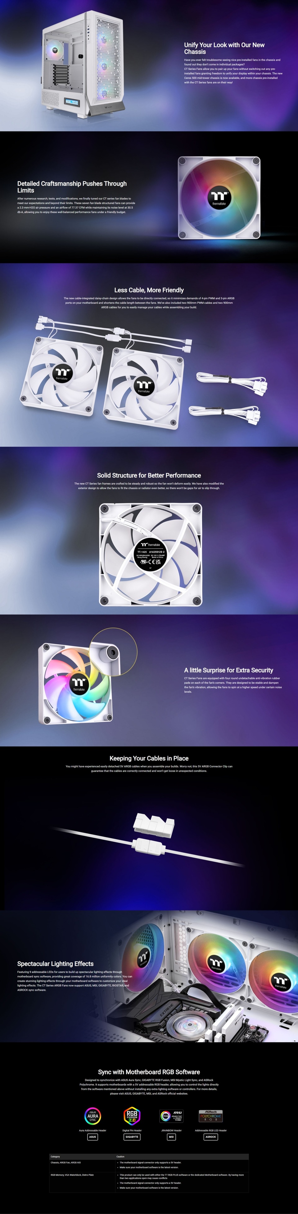 2 x 140mm thermaltake ct140 argb sync performance pwm fan white cl-f154-pl14sw-a