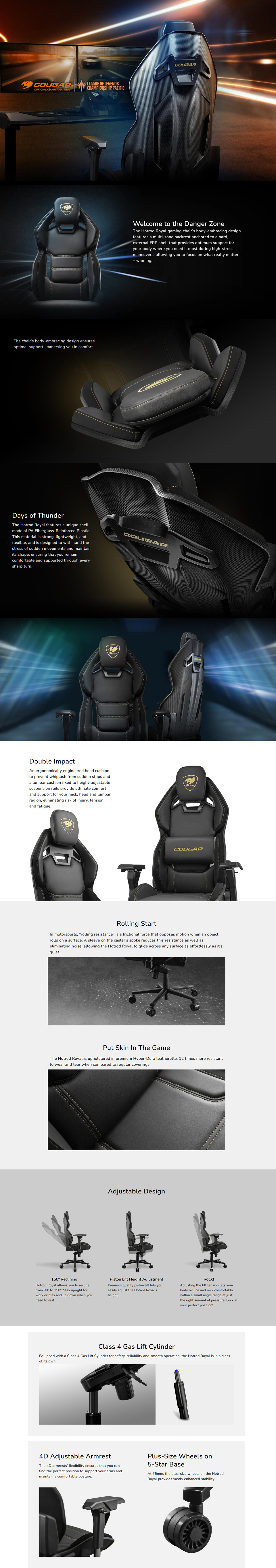 cougar hotrod royal vct gaming chair